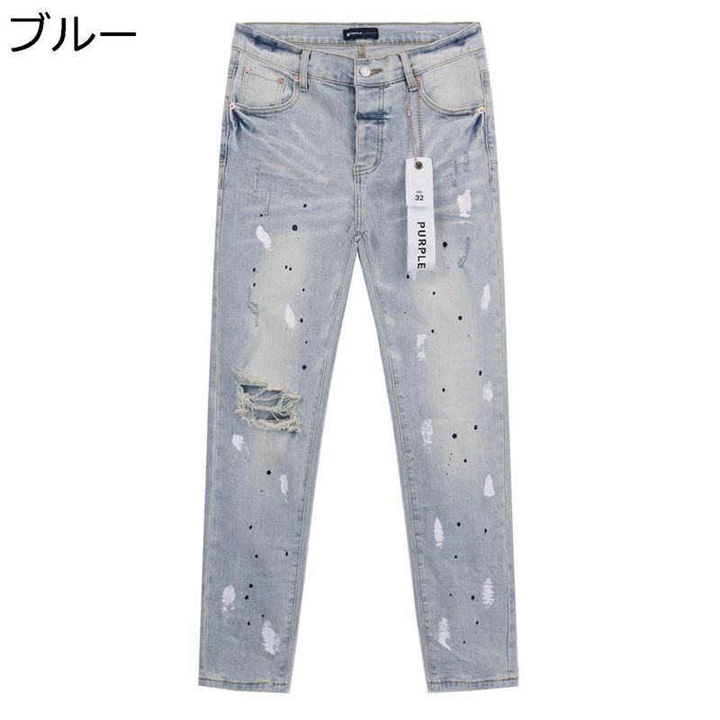 ジーンズ メンズ ダメージジーンズ ストレートパンツ 大きいサイズ hip hop 薄手 軽量 ファスナー付き ボタン コーディネート カッコイイ ファッション 長ズボン 春夏秋 スポーツ 普段着 通勤 通学(4.0)