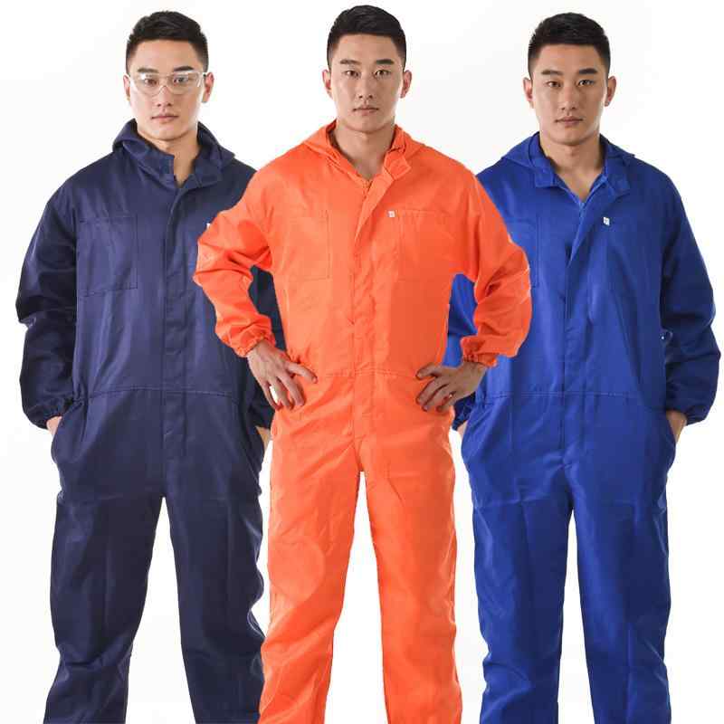 つなぎ メンズ 通気性 薄手 軽量 工場作業服 自動車整備 塗装 修理 メンテナンス ワークウェア 畜産 農業用 オールシーズン対応 ポリエステル 綿混紡 ブルー ネイビー オレンジ