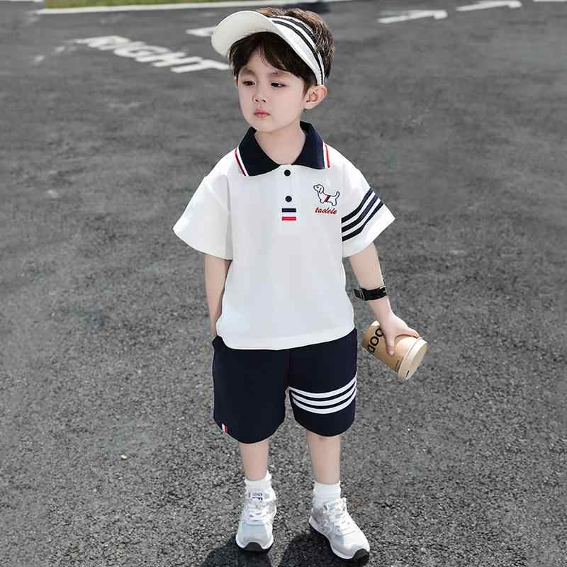 乐天商城 - ポロシャツ セットアップ キッズ 男の子 ベビー 半袖 ショートパンツ スポーツ 夏 2点セット 綿 薄手 カジュアル かっこいい プルオーバー 白