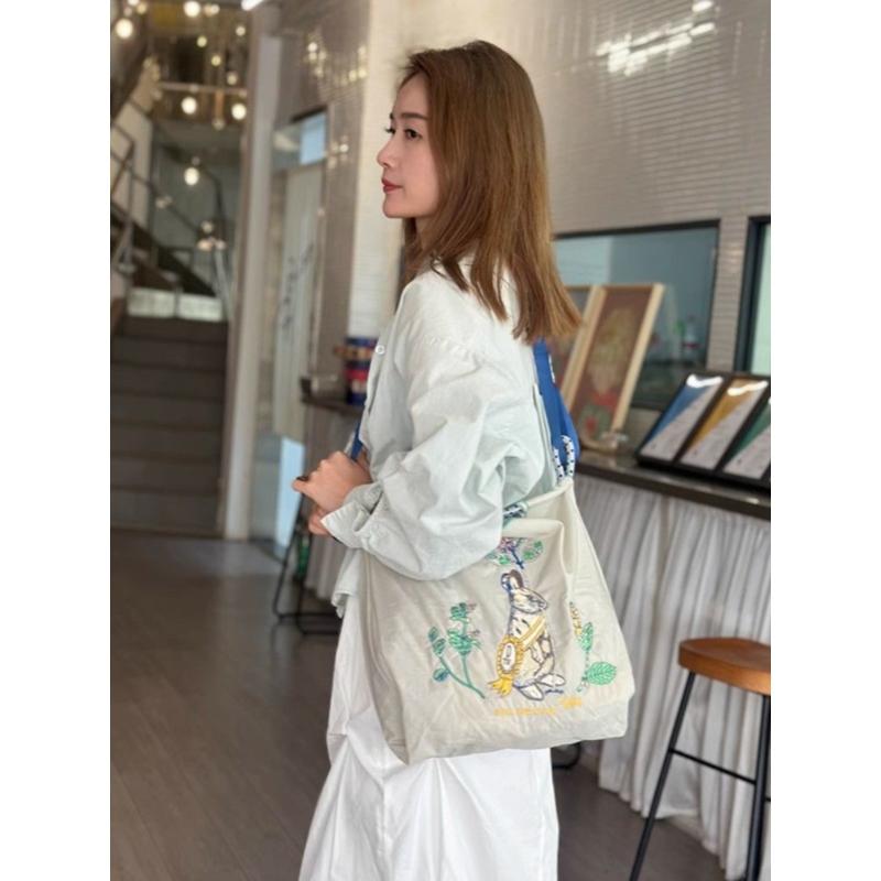 Shopping Bags, Ecology Bags - トートバッグ レディース 帆布 キャンバス 大容量 ショルダーバッグ 肩掛け 斜めがけ エコバッグ 買い物袋