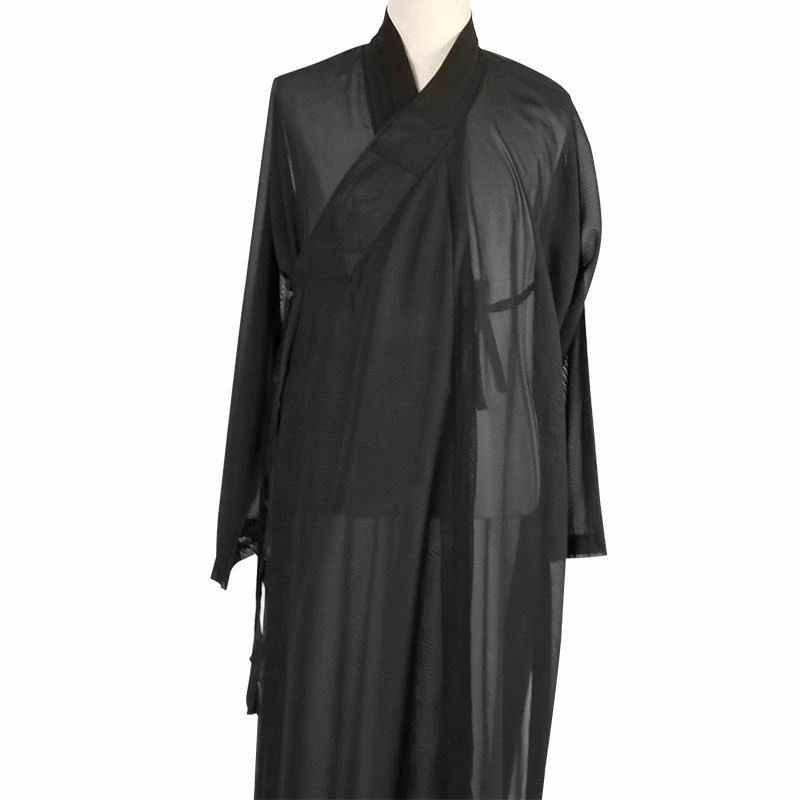 Rakuten - 法衣 メンズ レディース 道服 僧衣 仏教 法事 瞑想 儀式服 セットアップ 中華風 麻混 ゆったり 長袍 斜め襟 黒 ブラック