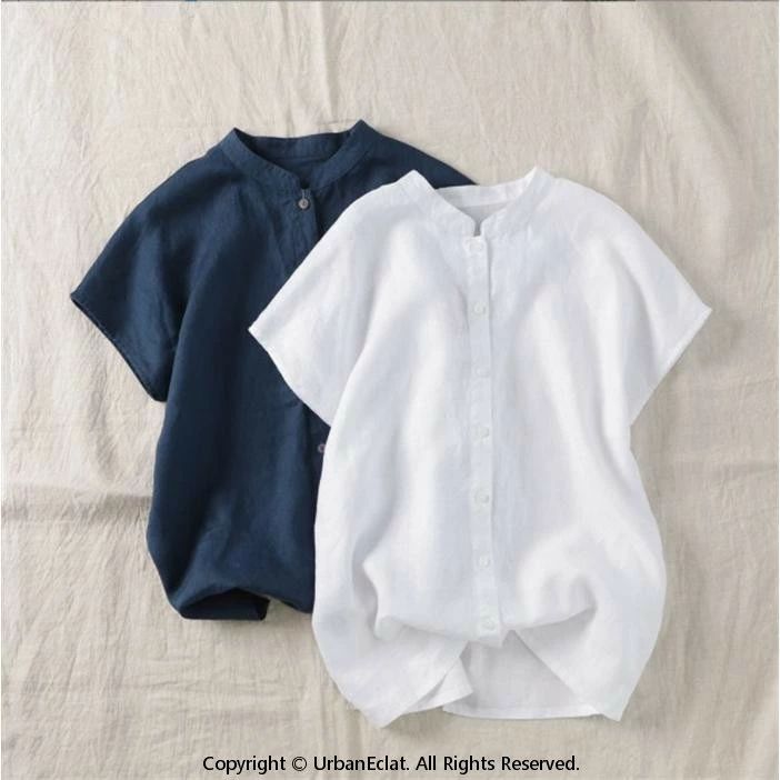 乐天商城 - リネンシャツ レディース ブラウス シャツブラウス 綿 麻 リネン シャツ トップス ゆったり ふんわり コットンリネン 着心地 柔らかい 30代 40代