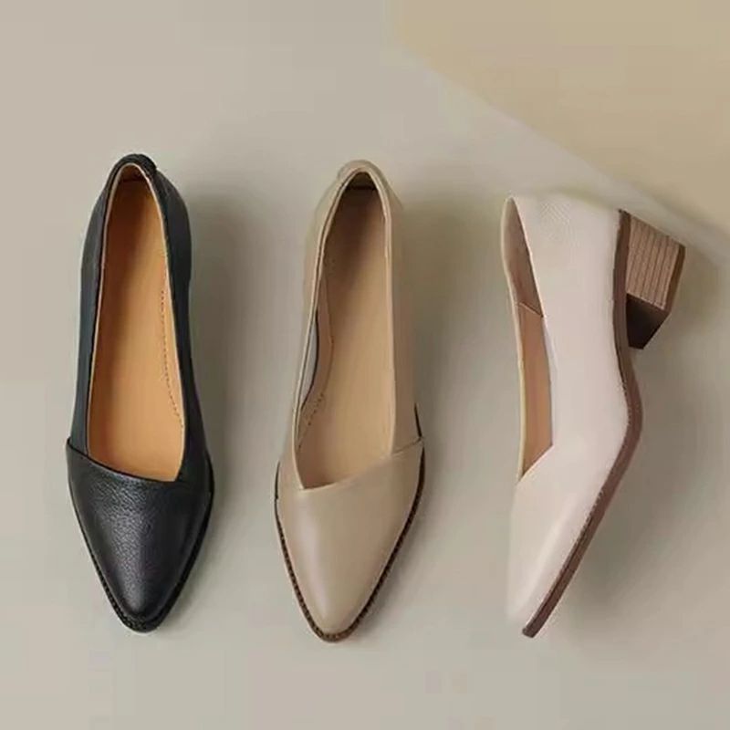 樂天商城 - レディース パンプス ビット チャンキーヒール 太ヒール スクエアトゥ ビット パンプス 靴 オシャレ 幅広 疲れない 通勤 履きやすい 痛くない 走れる 歩きやすい フラットシューズ 長時間 柔らかい オフィス パーティ 結婚式
