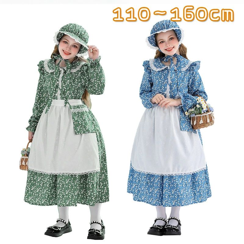 ハロウィン 衣装 子供 ディアンドル コスプレ 女の子 ワンピース 荘園時代 子供服 ビクトリアン風 中世..