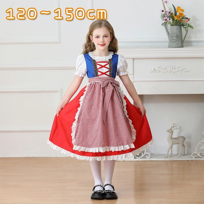 ハロウィン 衣装 子供 ディアンドル コスプレ 女の子 ワンピース ドイツ風 子供服 ビールお祭り オクトーバーフェスト コスチューム 民族衣装 ステージ 女の子 メイド服 仮装 可愛い ワンピース エプロン ヨーロッパ風 オシャレ パーティー 文化祭 ヨーロッパ 中世期