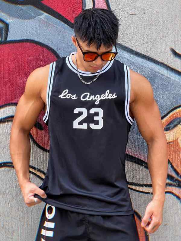 メンズ ノースリーブTシャツ 速乾メッシュ ゆったりフィット バスケットボール トレーニング トップス スポーツウェア 吸湿速乾 軽量素材 動きやすい 日常使い