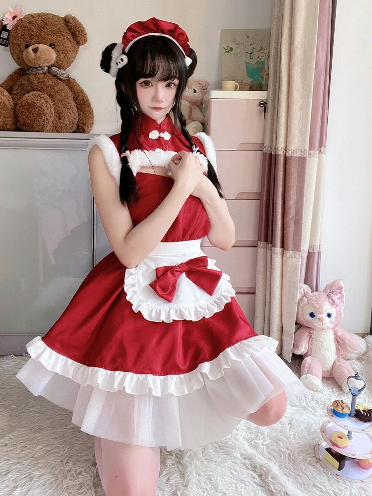 クリスマス コスチューム ドレス レディース ワンピース 豪華な5点セット 衣装 仮装 サンタ コス ...