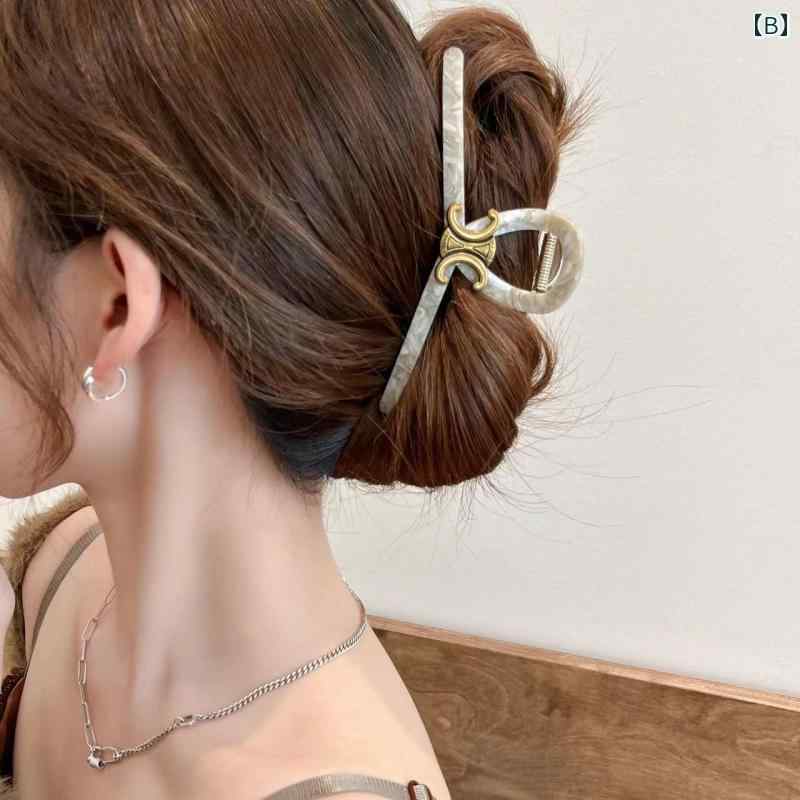 ヘア クリップ レディース ヘア アクセサリー 髪留め ハイエンド レトロ 特大 グラ...