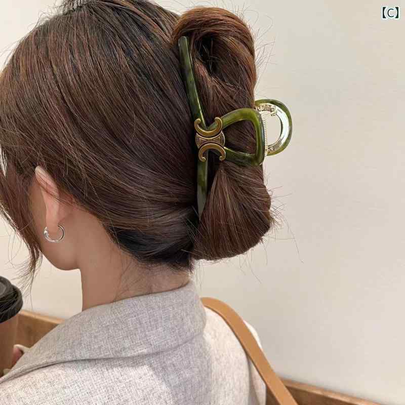 ヘア クリップ レディース ヘア アクセサリー 髪留め ハイエンド レトロ 特大 グラ...