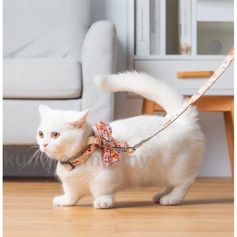樂天商城 - ハーネス リード 猫 猫用ハーネス 胴輪 散歩 お出かけ 簡単装着 おしゃれ かわいい 花柄 ペット ねこ ネコ