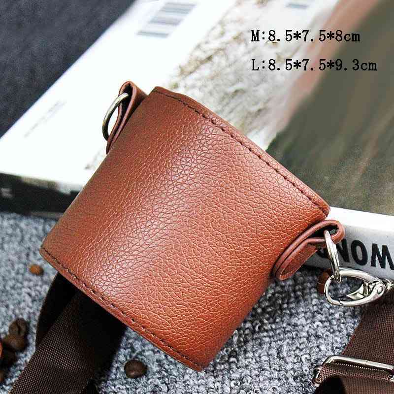 カップホルダー ショルダー 革 ドリンクホルダー 持ち歩き 斜めかけ 保温カップ用 ドリンクストラップ テイクアウト アウトドア お洒落