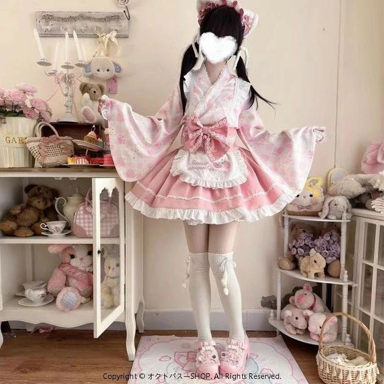 ピースセレクトのロリータ ワンピース レディース 可愛い 全5色 文化祭 学園祭 衣装 春秋ワンピース コスプレ ハロウイン 姫様 長袖 ロリータ風ワンピ 森ガール ゴスロリ 女子中高生 ロリータ服 ワンピース 羽織 和風 着物 和服 ミニ コスプレ メイド服 浴衣｜アングル3