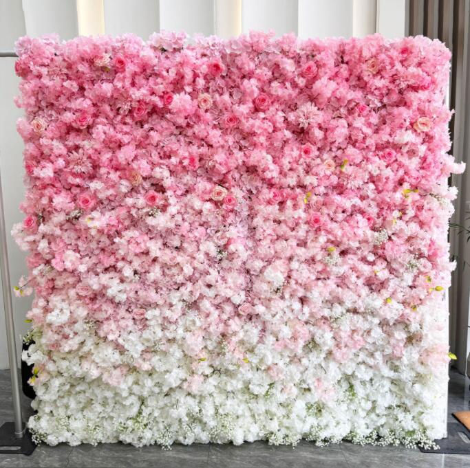 フラワーウォール 写真背景 花壁 フラワーパネル フォトジェニック 造花パネル 空間演出 撮影会 グラデーション 薔薇 ローズ ウェディング ディスプレイ 壁掛け アーティフィシャルフラワー 造花