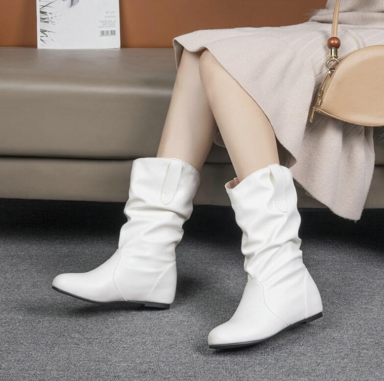 ブーツ レディース ジョッキーブーツ ショートブーツ　ミドル くしゅくしゅ チャンキーヒール　大きいサイズ 楽ちん 美脚 ブーツ 秋冬新作 長靴 防寒 歩きやすい おしゃれ