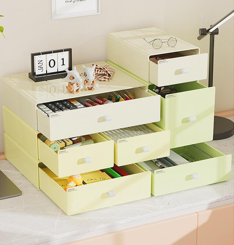 乐天商城 - 引き出し 卓上収納ケース 収納ボックス プラスチック 横 小物 4段 2段 3段 ホワイト 透明 滑り止め 大容量 文房具収納 書類ケース 化粧品 事務用品 文書 組み合わせても 頑丈 シンプルでおしゃれ