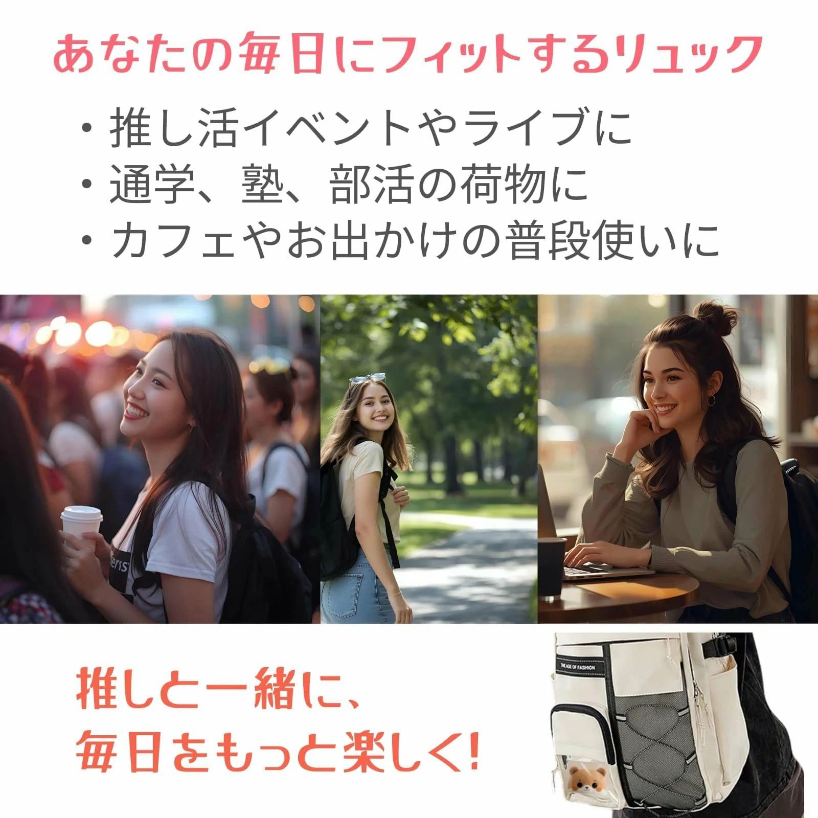 推し活リュック 痛バッグ 痛バ 推し活バッグ 軽量 大容量 大きめ ぬいぐるみ 透明 ...