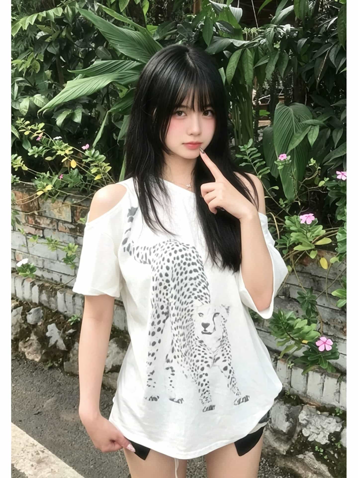 乐天商城 - Tシャツ レディース 半袖 オープンショルダー 肩あき ヒョウ柄 レオパード アニマル柄 プリント カットソー トップス ゆったり オーバーサイズ ビッグシルエット 体型カバー 二の腕カバー 着痩せ ストリート 韓国 ファッション 春 夏 秋 大人可愛い 派手