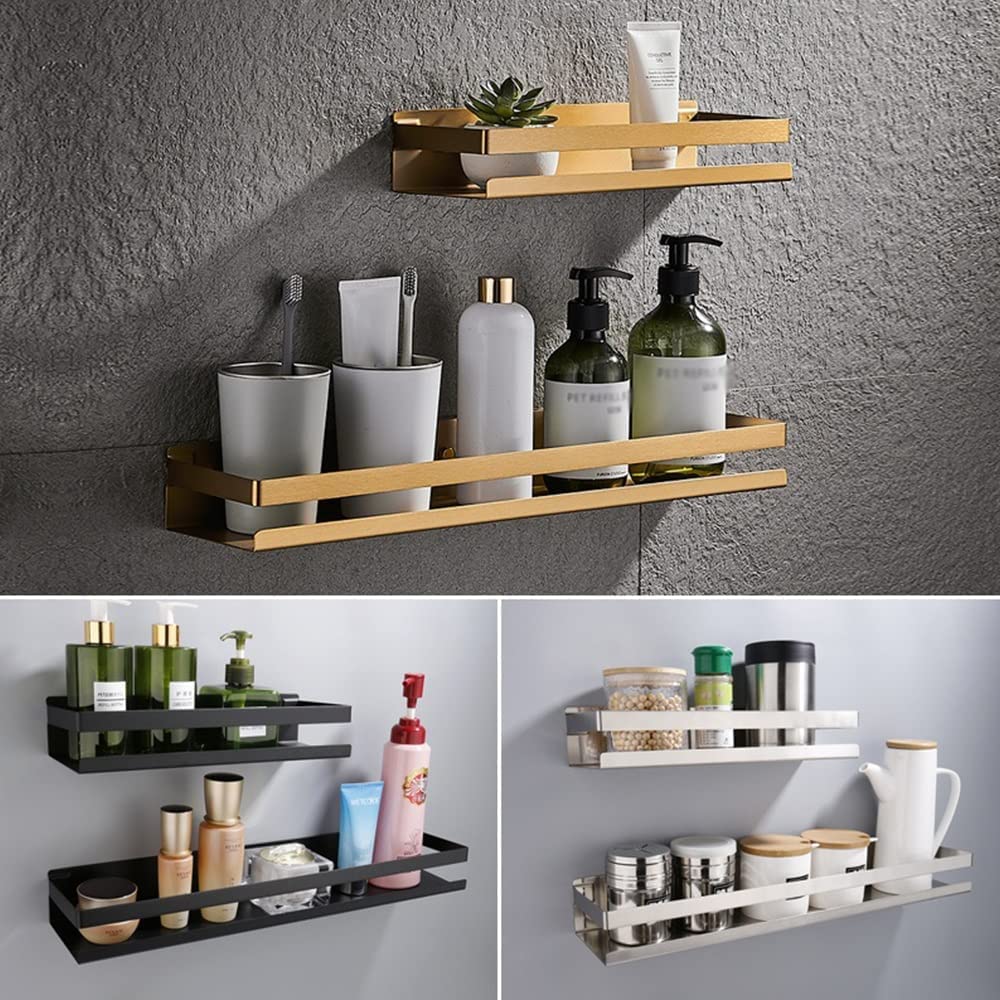 浴室用ラック キッチンラック 20cm/30cm/40cm/50cm 浴室ホルダー コーナー棚 お風呂の壁に シャワーラック 収納ホルダー バスルームシェルフ 多機能 小物収納ラック 化粧品収納棚　シャンプーラック 風呂場 洗面所 バスケット 石鹸置き ゴールド シルバー ブラック