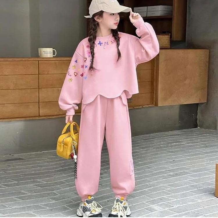 スウェット 上下セット 子供服 春 秋 冬 長袖 トレーナー ロングパンツ 女の子 ス...