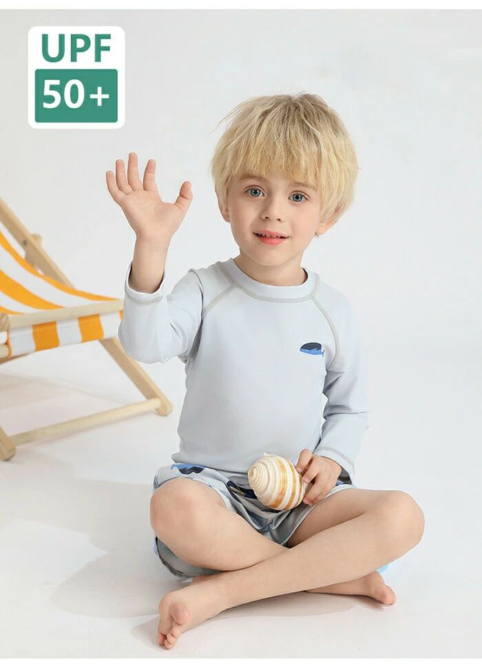 男の子 水着 3点セット セパレート キャップ付き ベビー水着 男の子用水着 男児 子供用 上下セット こども みずぎ 長袖 ラッシュガード キッズ 子供 ベビー服 子供 服 幼稚園 保育園 キッズ ショートパンツ 水遊び プール 子供 みずぎ 2