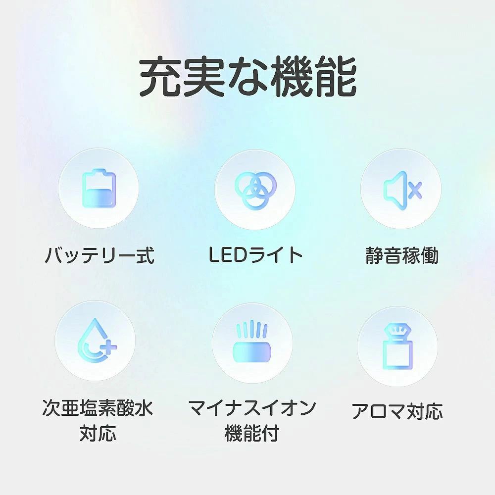 加湿器 卓上 超音波式 マイナスイオン オフィ...の紹介画像2