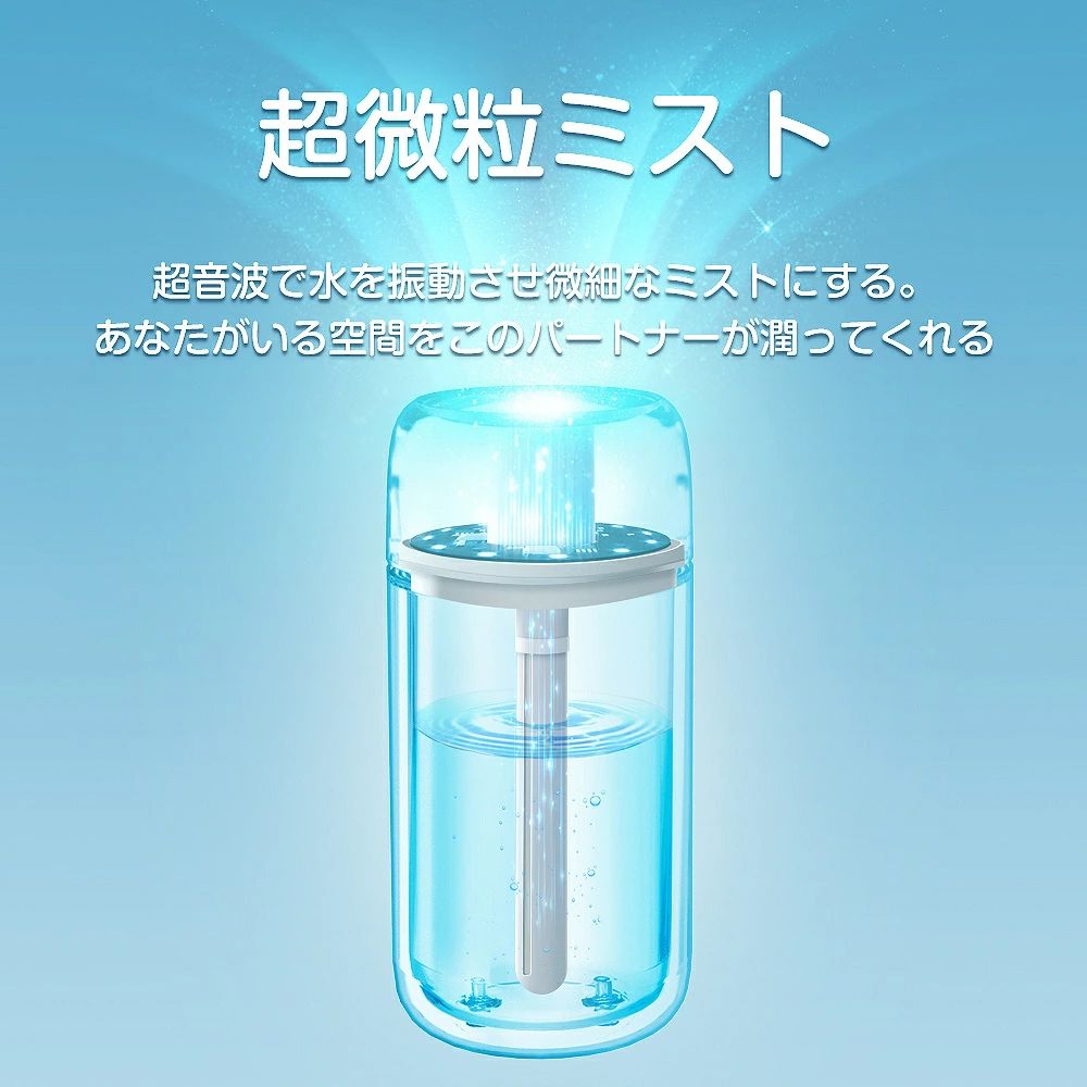加湿器 卓上 超音波式 マイナスイオン オフィ...の紹介画像3