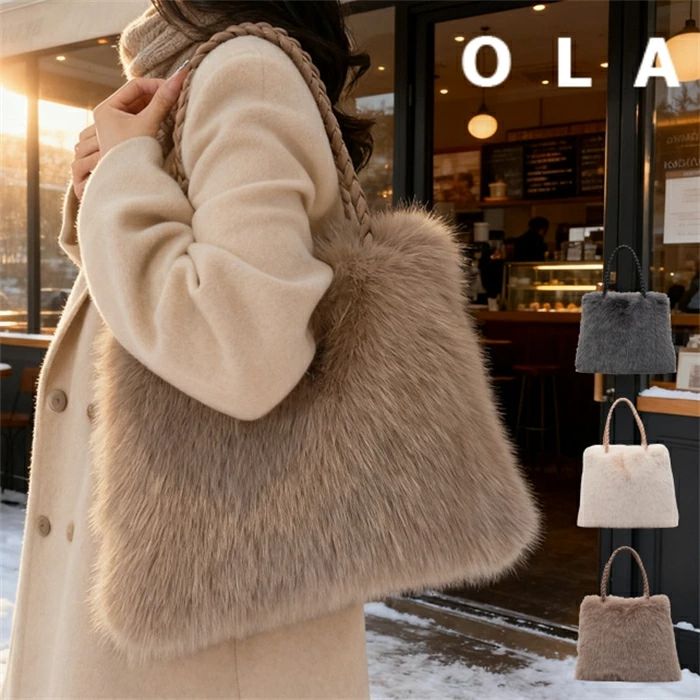 ファーバッグ 大きめ レディース A4 トートバッグ 大容量 肩掛けバッグ ファー フェイクファー エコファー トート バッグ 軽量 秋 冬 秋冬 肩掛け 手提げ 冬バッグ マザーズバッグ ふわふわ 通勤 通学 デート お呼ばれ 旅行 お出かけ