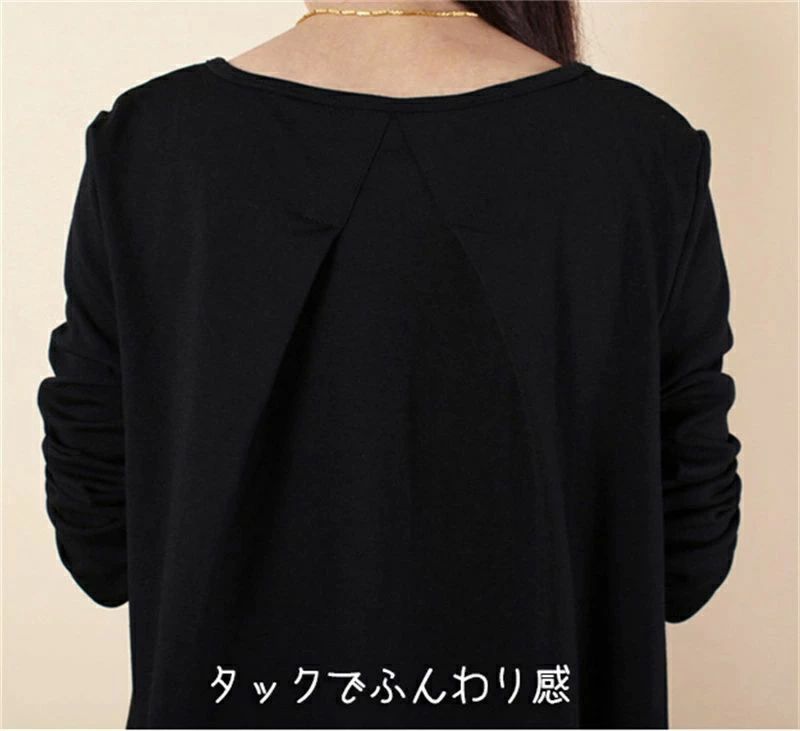 ピースセレクトのレディース 秋冬 膝丈 秋冬 ゆったり ゆったり【かわいい×着痩せ】カジュアル ワンピース 長袖 レディース ワンピー ワンピース｜アングル2