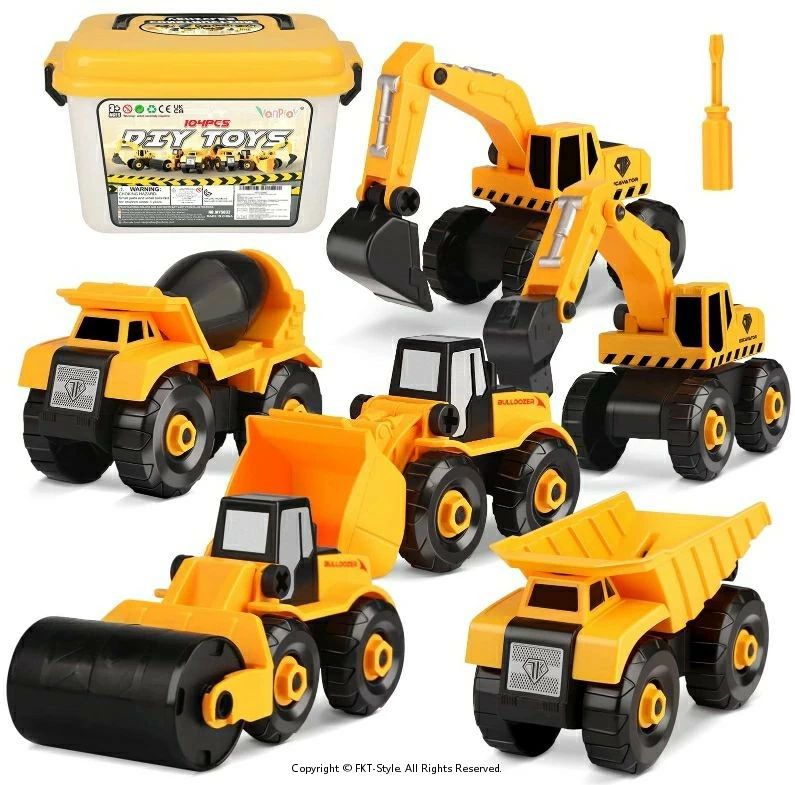 明確な指示で簡単に組み立てることができます 各トラックには実際の可動部品と車輪があります。 360°回転式ステアリングアームにより、これらのトラックは柔軟に操作できます。 男の子たちはそっと押して放すか、複雑な操作で物を届けるためにそれらを使用することができます。 高品質で、男の子たちが簡単かつ安全に遊ぶことができます トラックとドリルツールは軽量で、滑らかで丸いエッジを備えた高品質です。 幼児や男の子がそれを組み立てて、自分の新しいトラックを作るのを楽しむことができるように。