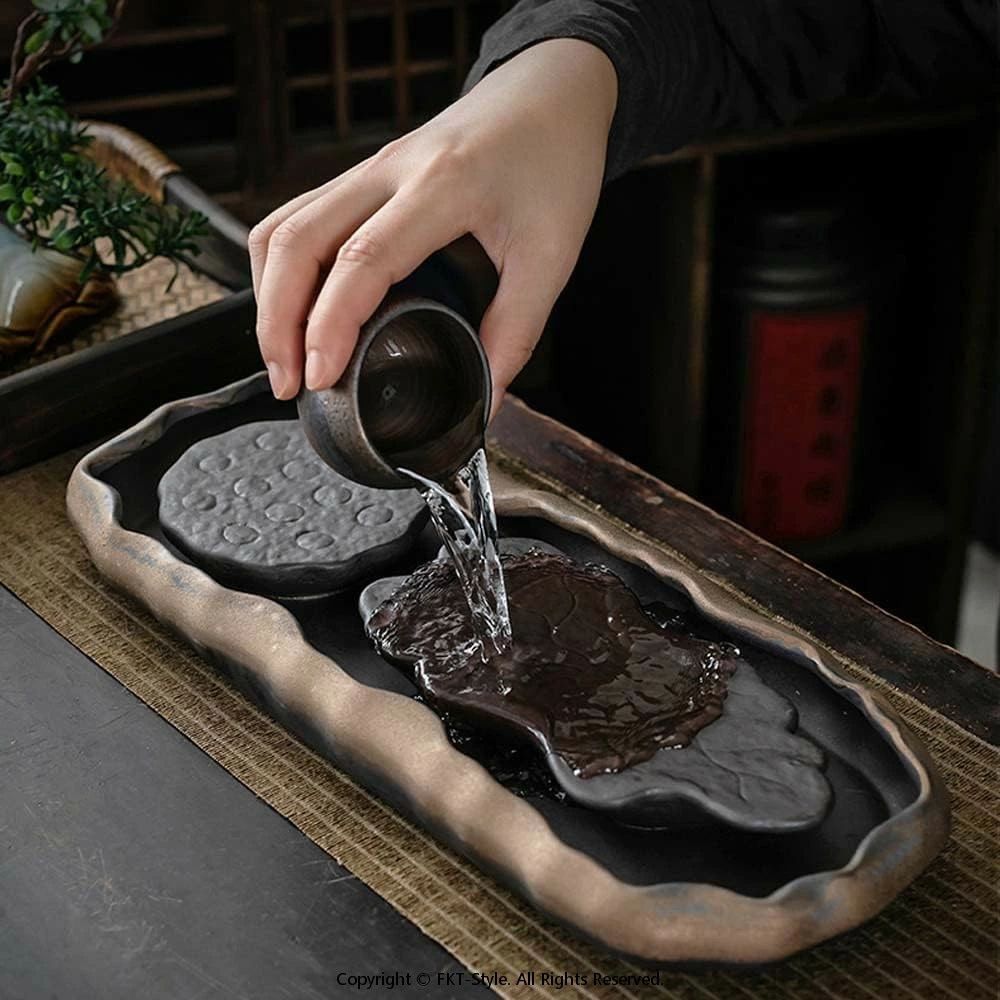茶具 中国茶器 茶托 茶盤 茶台 茶道具 お茶 茶器 茶盆 セラミック製 貯水式 レトロ...