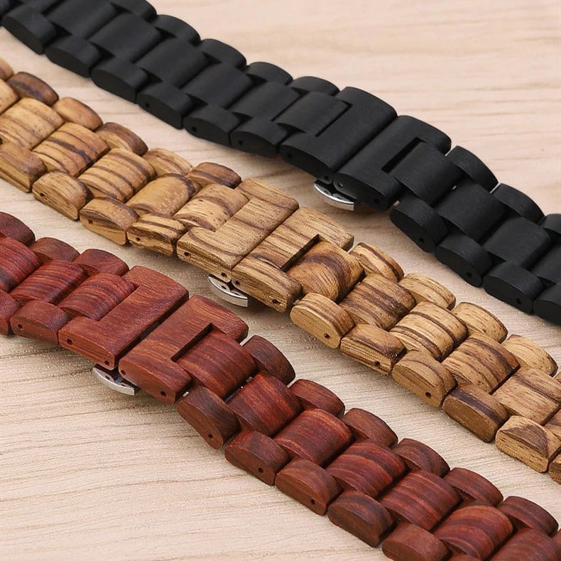 人気 木製時計バンド ベルト 20mm/22mm共通 白檀木交換ベルト 薄厚選択可能 軽量 防水 防汗 敏感肌使用 天然硬材製 スマートウォッチ 腕時計バンド 自由調整 男女兼用