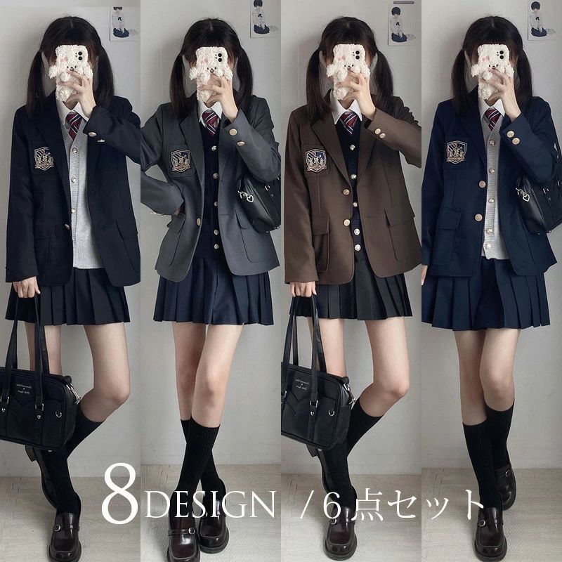 Rakuten - 卒業式 スーツ 女の子 6点セット 小学校女子 小学生 入学式 スーツ 学校制服 JK 制服 ブレザー フォーマルスーツ スクール 子供スーツ 中学生 高校生 ジャケット 長袖シャツ スカート 入学式スーツ 女子高生 お受験 発表会 卒業式スーツ 女子制服 冠婚葬祭