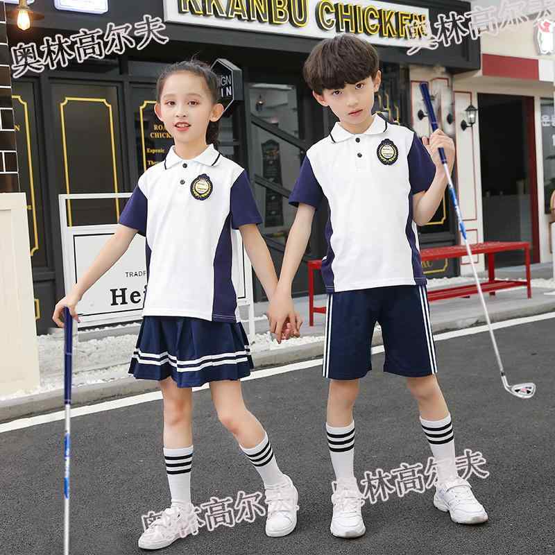キッズ ゴルフウェア ジュニア 子供 夏 スポーツ 半袖 女の子 男の子 ショート パンツ スカート ホワイト ブルー