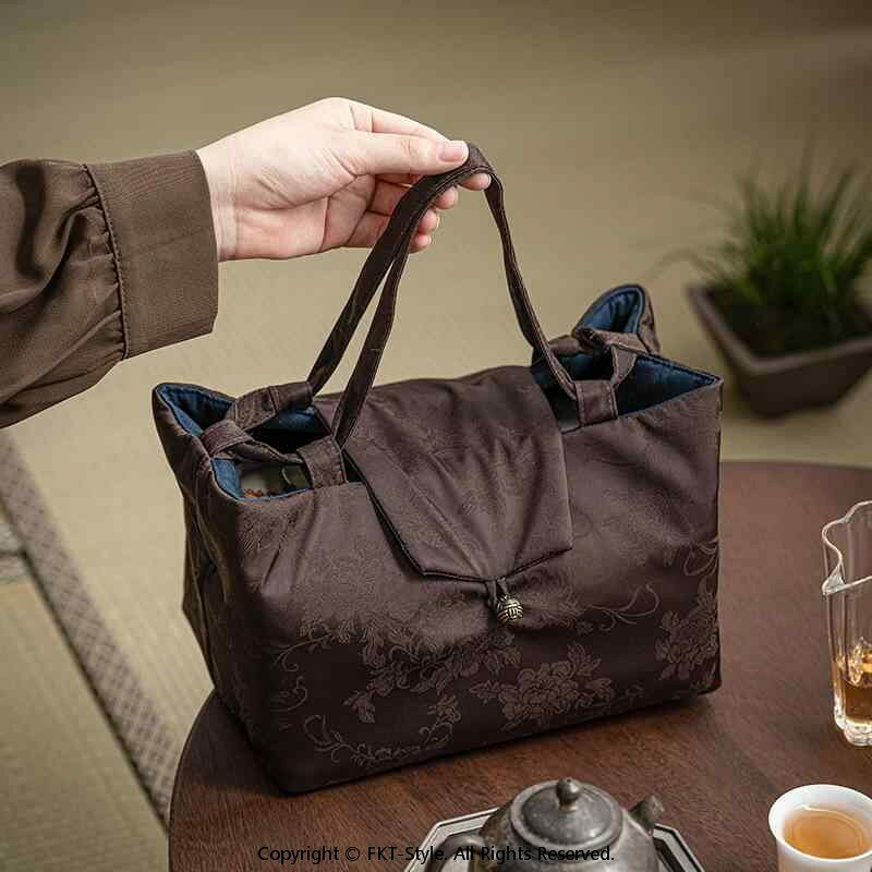 茶道具 収納バッグ 厚手 携帯用 旅行 茶器一式 急須 湯呑み 茶碗 持ち運び 保護ケ...