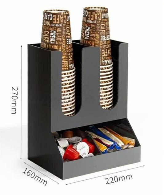 カップディスペンサー 使い捨てカップ棚 コーヒーカップ収納 紙コップホルダー コンビニ、ビュッフェ、オフィスなど適用 アクリル製 紙カップディスペンサー