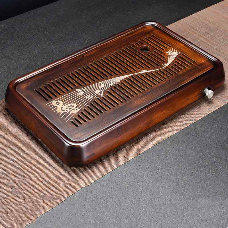 茶盤 竹製 茶器 功夫茶 貯水式 ティートレー フラット お盆 卓上 家庭用 オフィス...