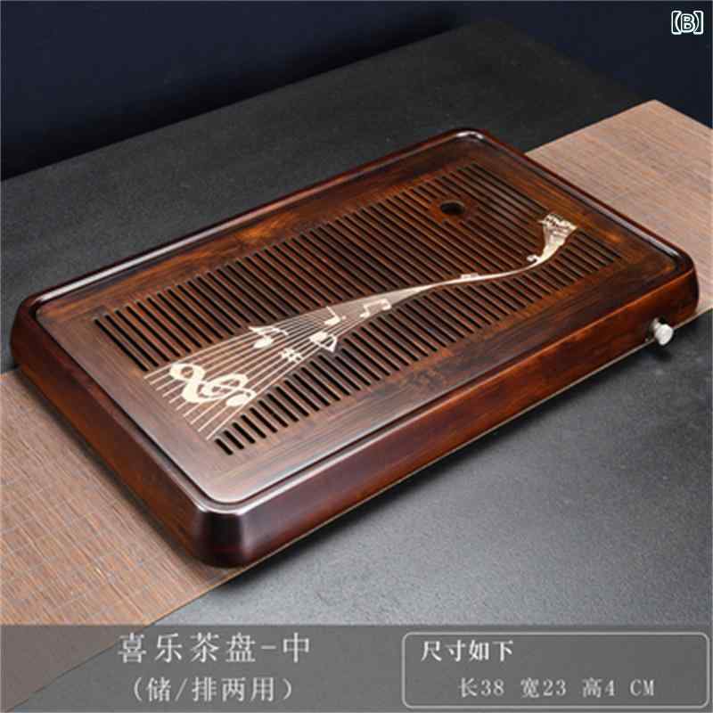 茶盤 竹製 茶器 功夫茶 貯水式 ティートレー フラット お盆 卓上 家庭用 オフィス...
