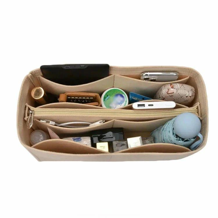 インナーバッグ バッグインバッグ Central対応 コーチ対応 レディース 整理 軽い 仕切りポケット フェルト素材 収納バッグ COACH 大容量 縦型 2サイズから選べる 型崩れ防止 自立