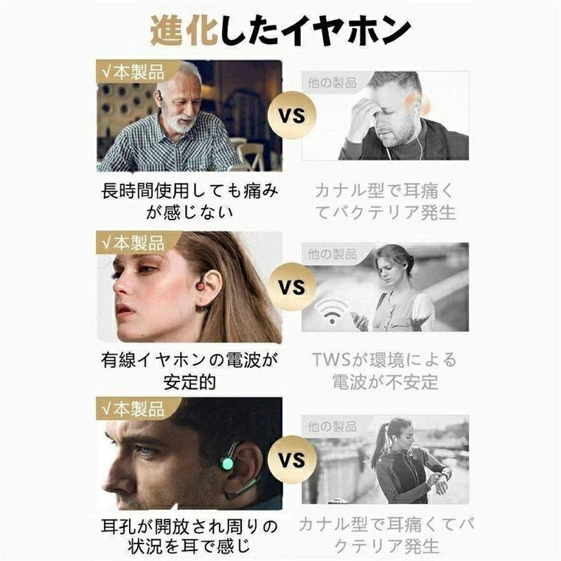 2025最新モデル 骨伝導イヤホン マイク付き ランニング Bluetooth ワイヤレスイヤ...