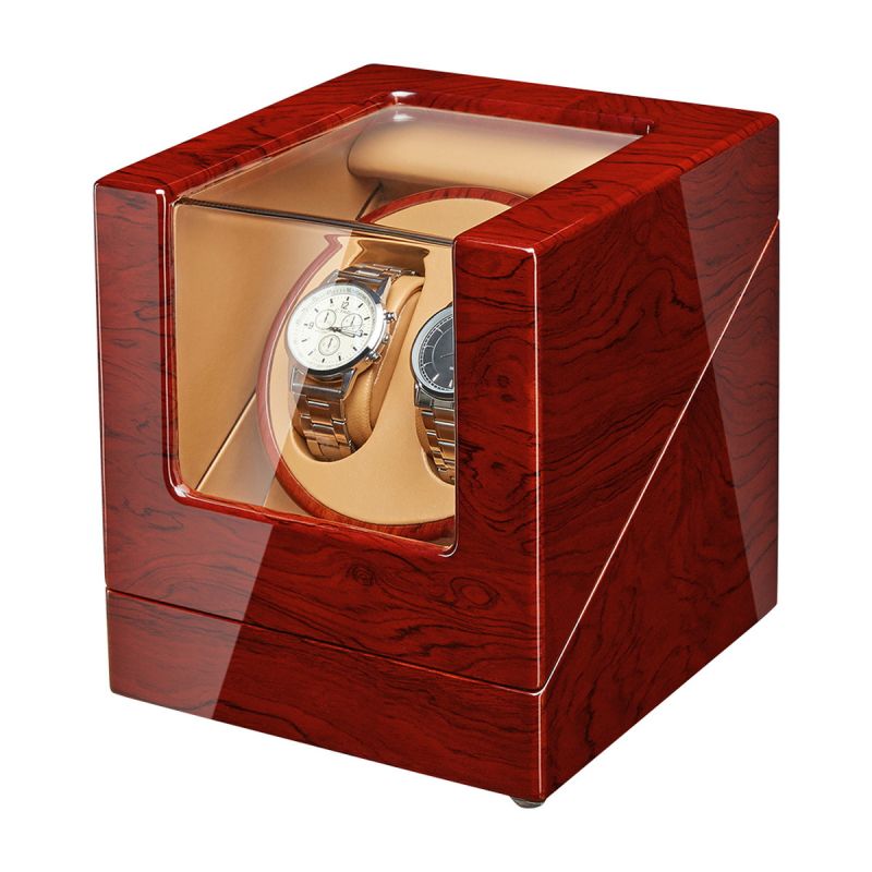 ワインディングマシーン 自動巻き上げ機 静音 木製 2本巻き 腕時計 ウォッチ 自動巻き時計 DC 給電 時計 高級感 木製 プレゼント