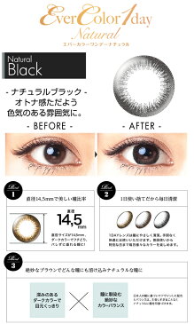 カラコン 1箱 度なし エバーカラーワンデーナチュラル Ever Color 1day natural ナチュラルブラック イメージモデル 沢尻エリカ 20枚入り 1日使い捨て ソフトレンズ ワンデーコンタクトレンズ メール便 送料無料 秋 冬 秋冬