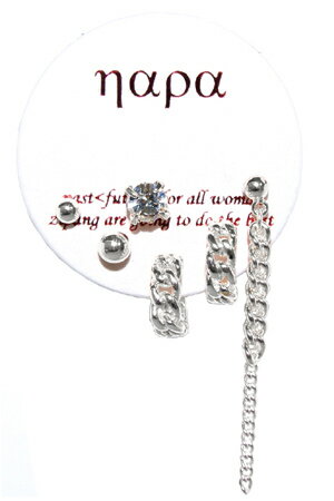 フープピアス つけっぱなし レディース 上品なチェーン形 ラインストーン 玉状ピアス つけっぱなしのお買い得セット サージカルステンレス製ポストで低金属アレルギ...