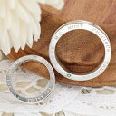 ペアリング レディース メンズ シルバー925製 メッセージリング 1粒 天然ブルーダイヤモンド YOU'RE MY MOST PRECIOUS TREASUR...