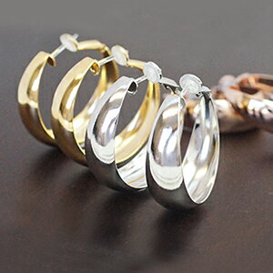 フープピアス レディース ノンアレルギーポスト ポリプロピレン製樹脂 日本製 30ミリ レディース リング 大振り 耳元で優雅に揺れる パーティ 普段使い シル...