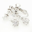 イヤリング レディース キュービックジルコニアが揺れ動き煌く イアリング バネ式 ばね式 ねじ式 ノンホールピアス シルバー きれい かわいい モード エレガン...