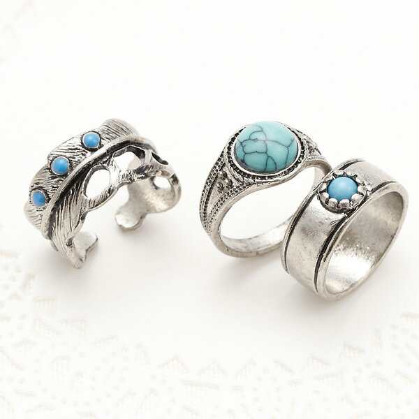 ターコイズリング 3タイプ 11号 ネイティブ シルバー インディアン ネイティブアメリカン オリエンタル ウェスタン フェザー シンプル デニム カジュアル ...