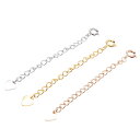 アジャスターチェーン レディース ステンレス 金属アレルギー対応 延長チェーン 6.5cm ネックレス ブレスレット ハートチャーム メール便 送料無料 プチプ...