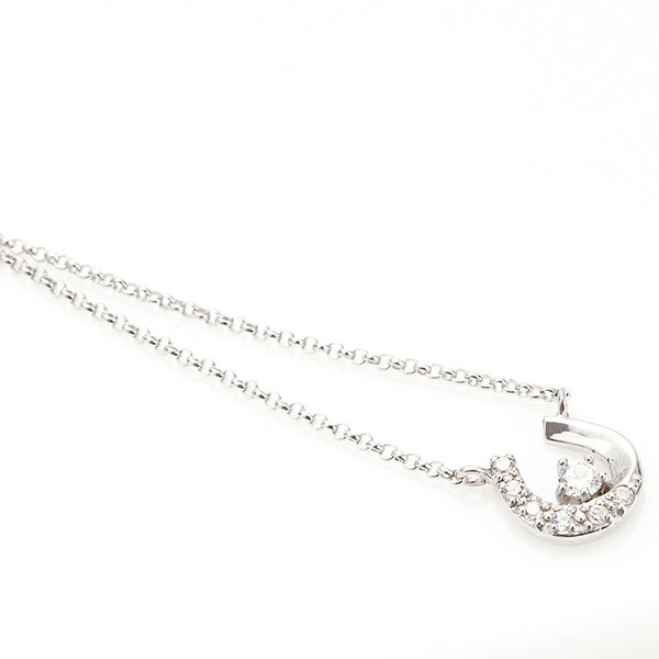 ネックレス シルバー925製 キュービックジルコニア 馬蹄 デザインホースシュー ショートネックレス デコルテ シンプル メール便送料無料 プレゼント 春夏秋冬 大人気 あす楽