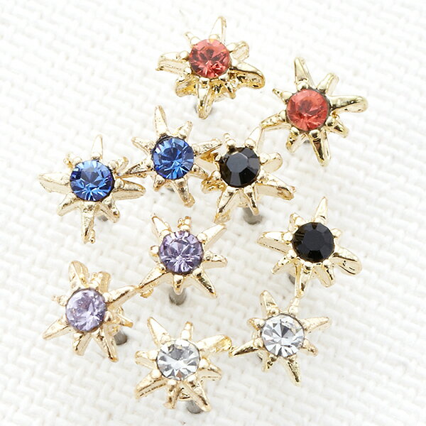 ピアス レディース スタッド 太陽 サンモチーフ ミニサイズ 日本製 チタンポスト 金属アレルギー対応 ラインストーン 可愛い シンプル モード プレゼント ギ...