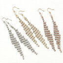 ピアス レディース フック ラインストーン 連爪 大きめ 縦長 ひし形 サージカルフック 金属アレルギー対応 ゴージャス エレガント フリンジ 日本製 メール便...